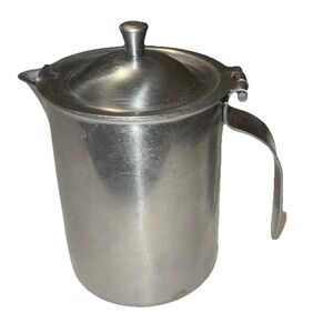 Vintage Bloomfield Industries Creamer Stainless Steel Hinged Lid 4x3" USA *dent